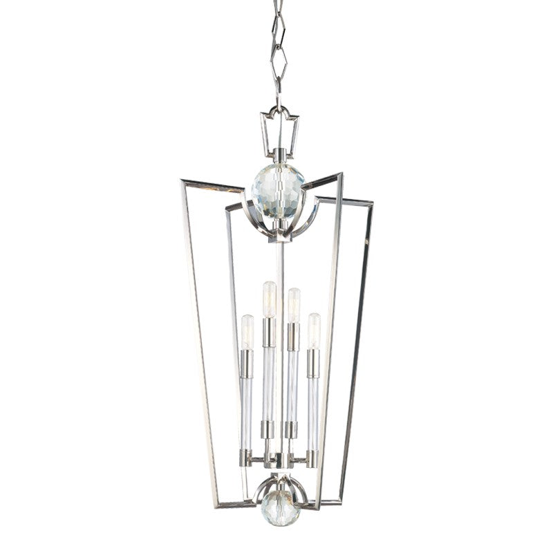 Hudson Valley - 3017-PN - Four Light Pendant - Waterloo - Polished Nickel