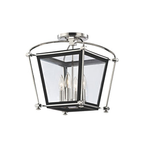 Hudson Valley - 3610-PN - Four Light Semi Flush Mount - Hollis - Polished Nickel