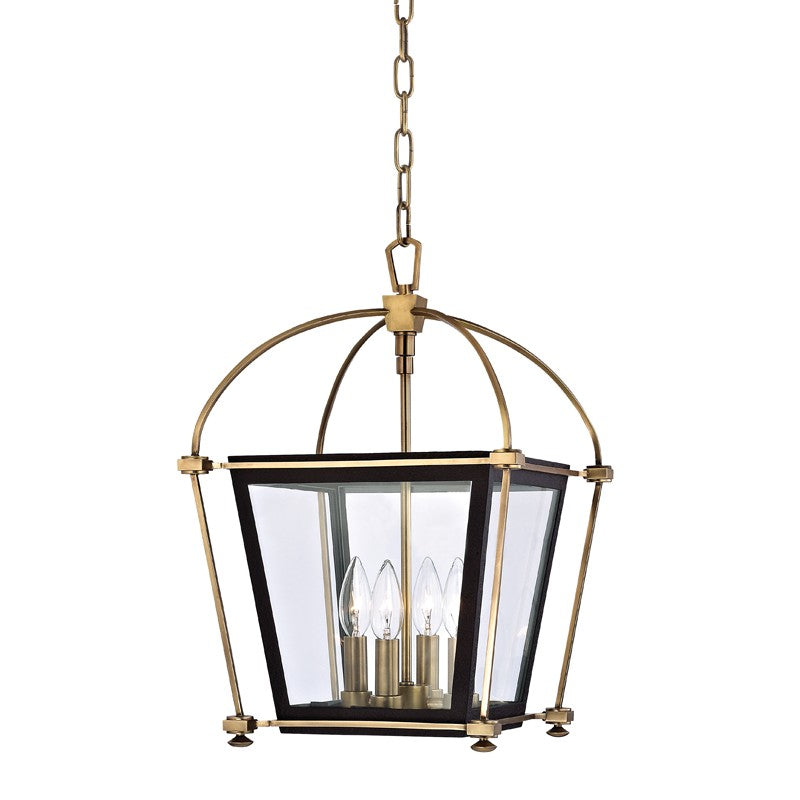 Hudson Valley - 3612-AGB - Four Light Pendant - Hollis - Aged Brass