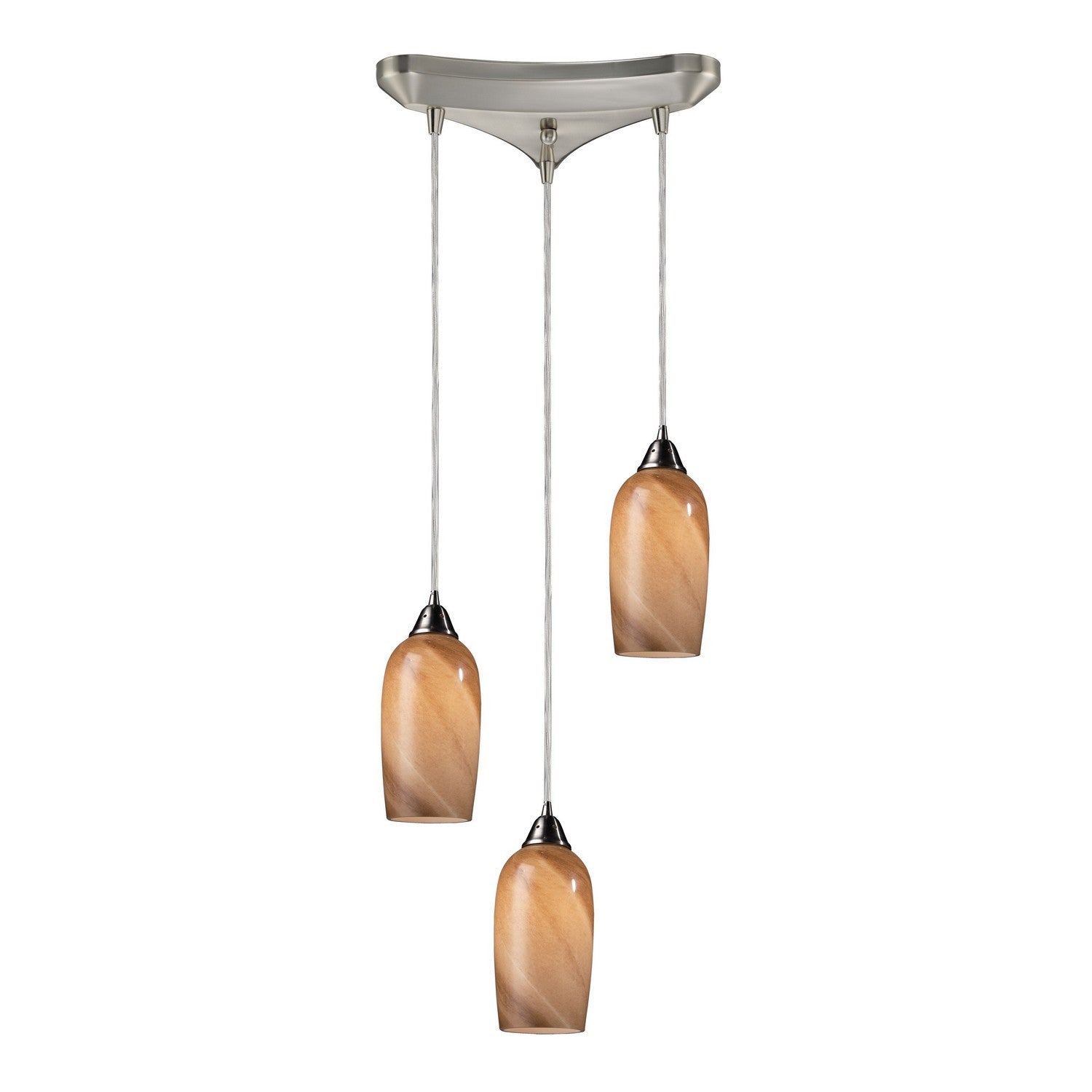 ELK Home - 31137/3 - Three Light Pendant - Sandstone - Satin Nickel