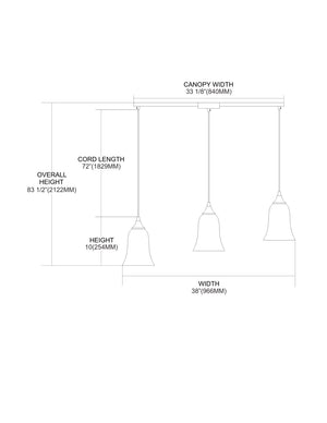 ELK Home - 31138/3L - Three Light Pendant - Granite - Satin Nickel