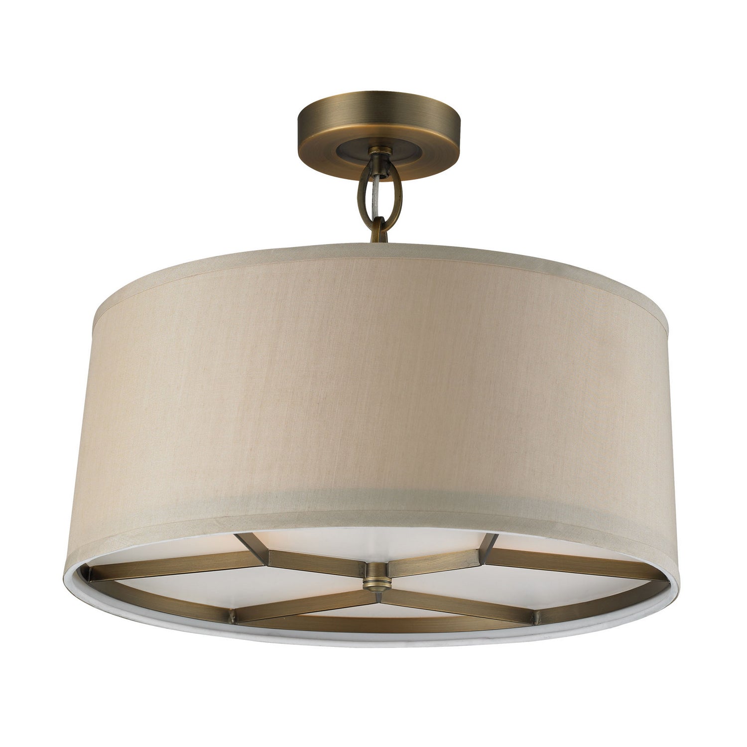 ELK Home - 31262/3 - Three Light Semi Flush Mount - Baxter - Brushed Antique Brass