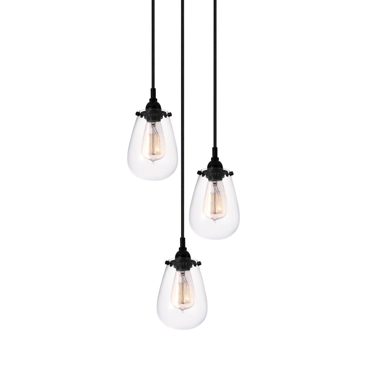 Sonneman - 4293.25 - Three Light Pendant - Chelsea - Satin Black