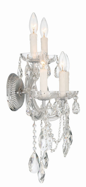 Crystorama - 4425-CH-CL-MWP - Five Light Wall Sconce - Maria Theresa - Polished Chrome