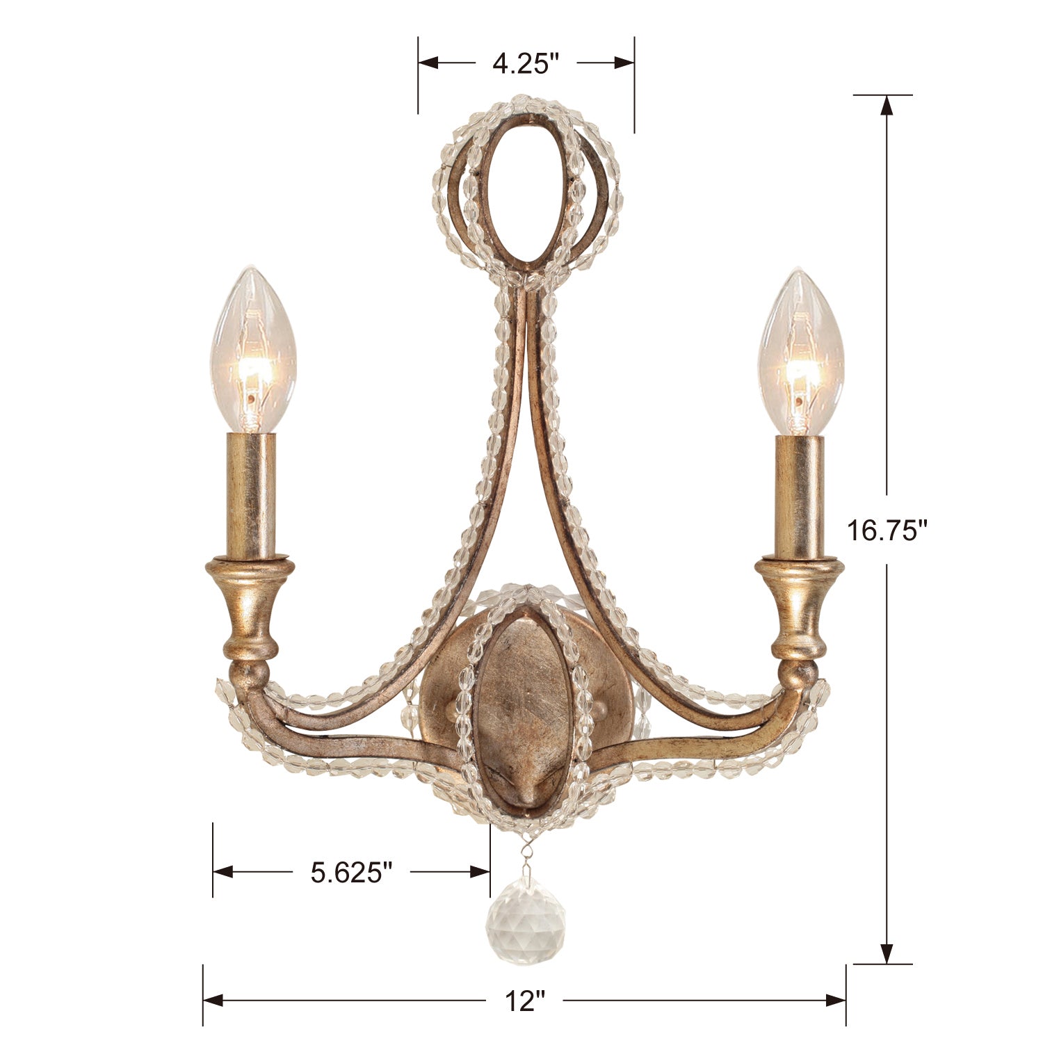 Crystorama - 6762-DT - Two Light Wall Sconce - Garland - Distressed Twilight