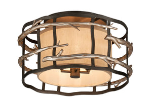 Troy Lighting - C2881-GRA/WSL - Four Light Flush Mount - Adirondack - Graphite And Silver Leaf