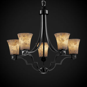 Justice Designs - ALR-8500-20-MBLK - Five Light Chandelier - Alabaster Rocks - Matte Black