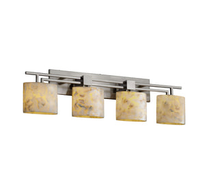 Justice Designs - ALR-8704-30-NCKL - Four Light Bath Bar - Alabaster Rocks - Brushed Nickel