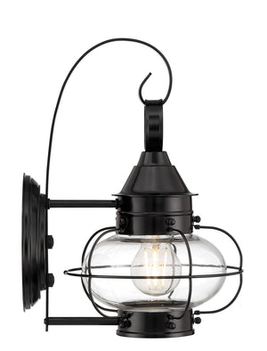 Norwell Lighting - 1323-BL-CL - One Light Wall Mount - Cottage Onion - Black With Clear Glass