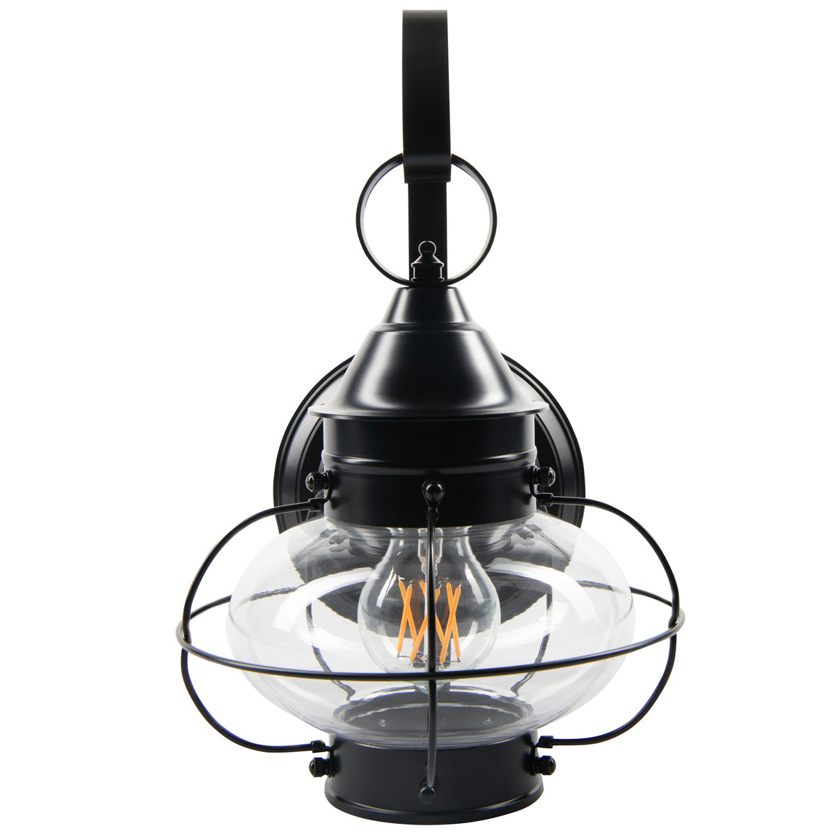 Norwell Lighting - 1323-BL-CL - One Light Wall Mount - Cottage Onion - Black With Clear Glass