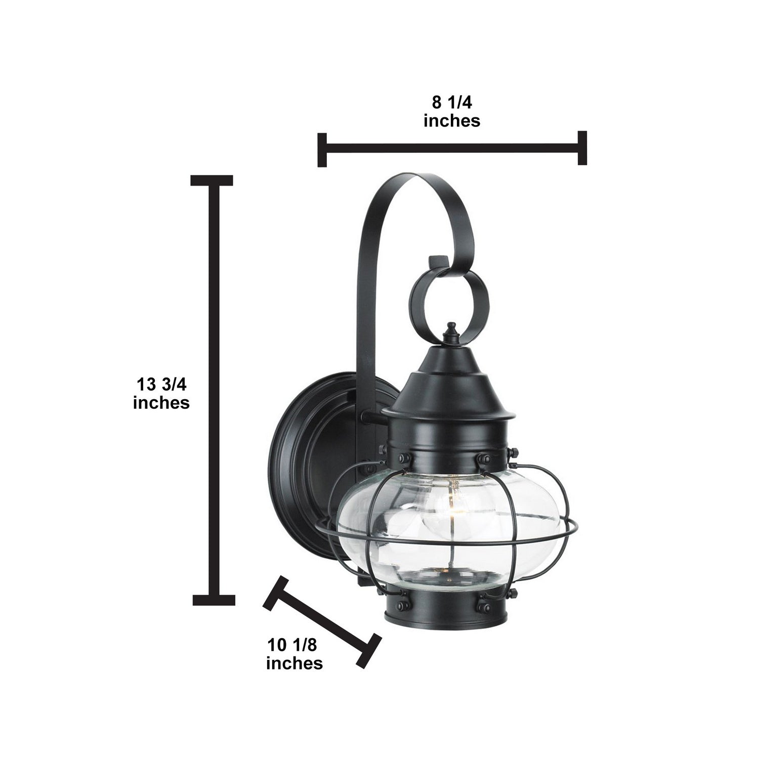 Norwell Lighting - 1323-BL-CL - One Light Wall Mount - Cottage Onion - Black With Clear Glass