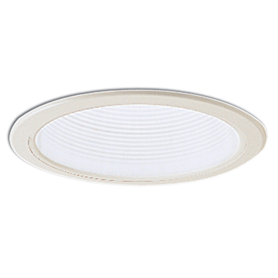 Nora Lighting - NL-610W - 6" Adjustable Stepped Baffle Trim W/ Plastic Ring - Rec Lv 6" Trim - White