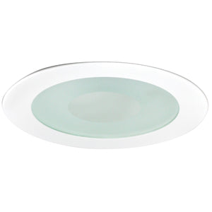 Nora Lighting - NS-27W - 4" Flat Lens W/ Clear Center & Metal Trim - Rec Inc 4" Trim - White