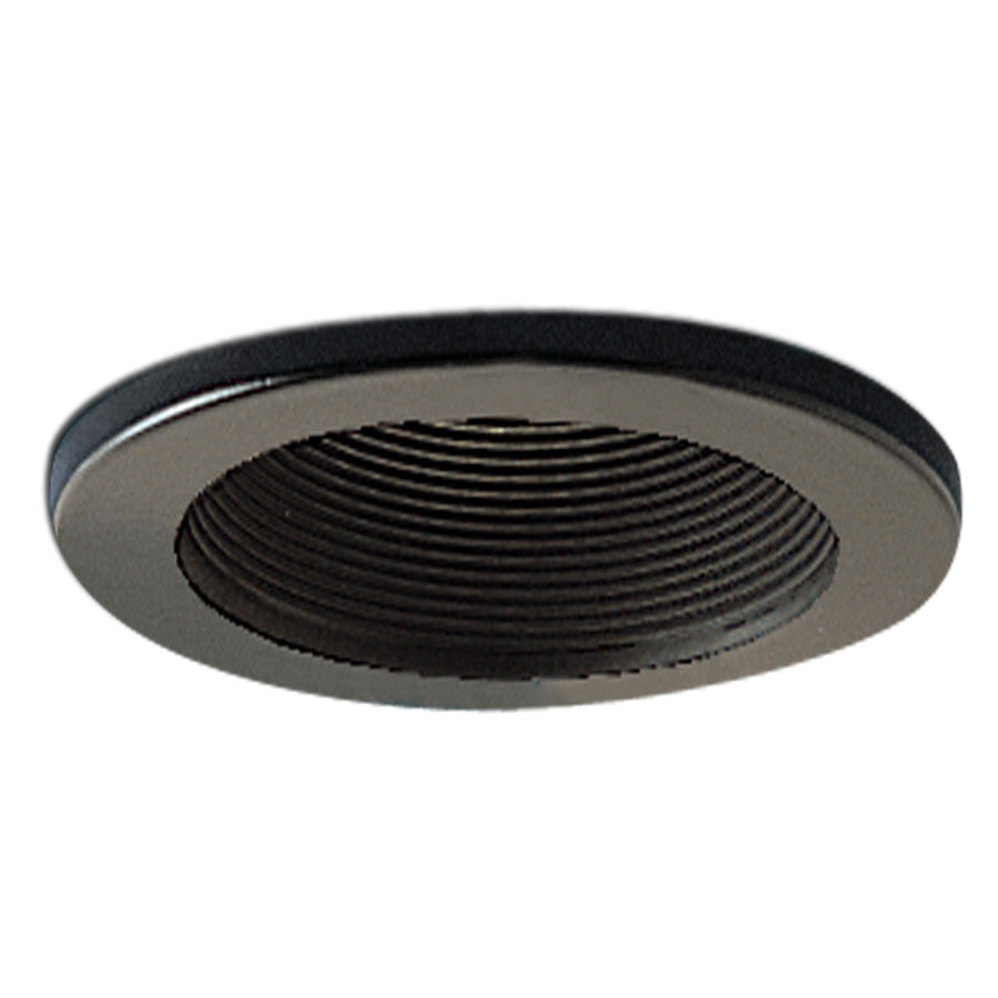 Nora Lighting - NS-41B - 4" Stepped Metal Baffle Trim W/ Metal Ring - Rec Inc 4" Trim - Black