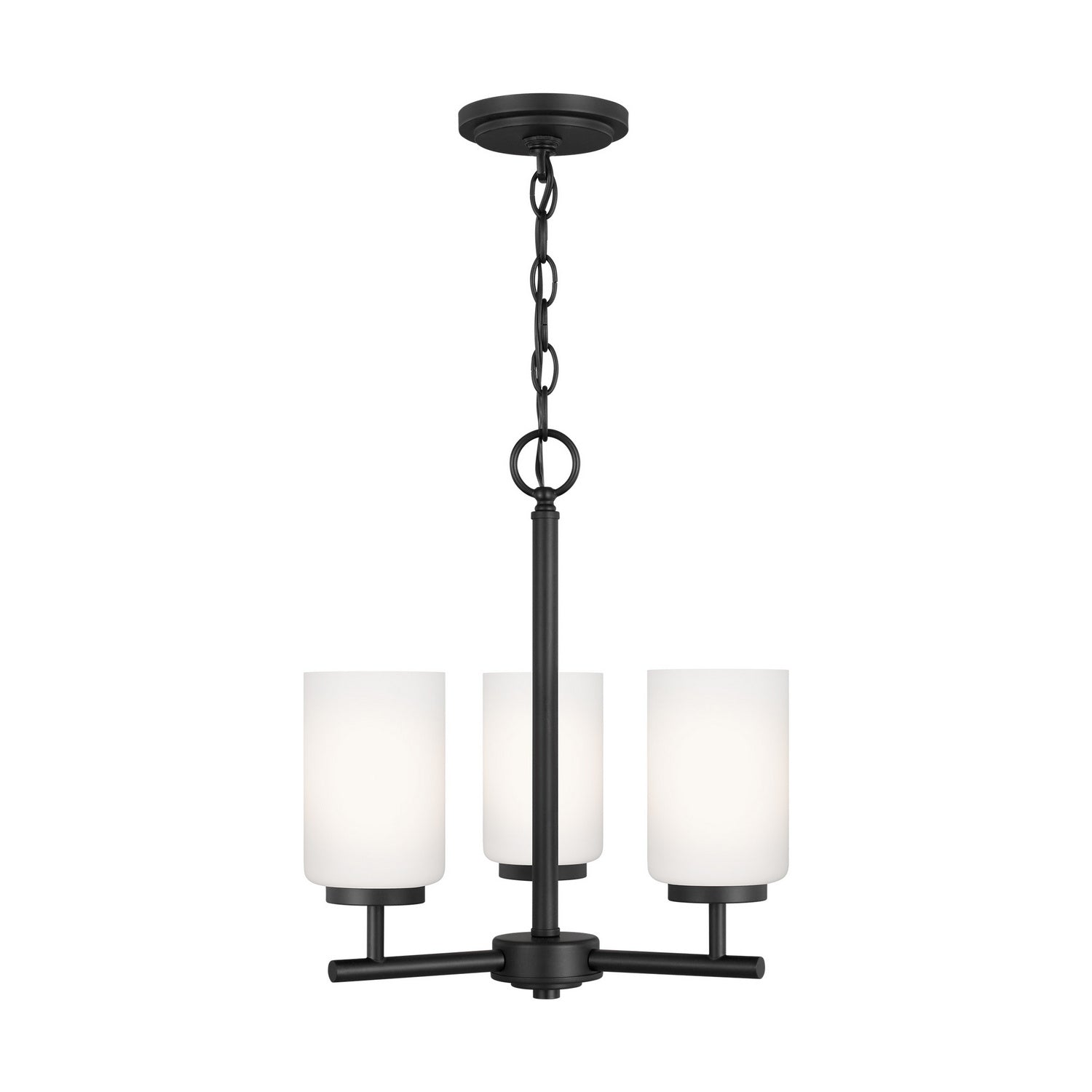 Generation Lighting. - 31160-112 - Three Light Chandelier - Oslo - Midnight Black