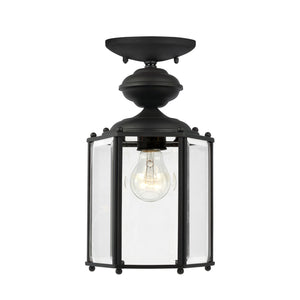 Generation Lighting. - 6008-12 - One Light Outdoor Semi-Flush Convertible Pendant - Classico - Black