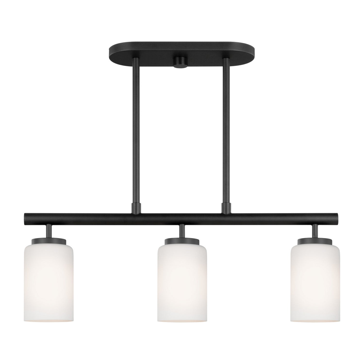 Generation Lighting. - 66160-112 - Three Light Island Pendant - Oslo - Midnight Black