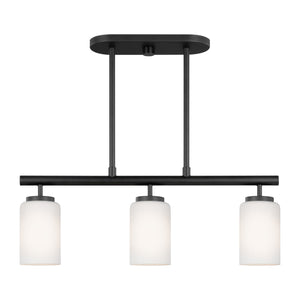 Generation Lighting. - 66160-112 - Three Light Island Pendant - Oslo - Midnight Black