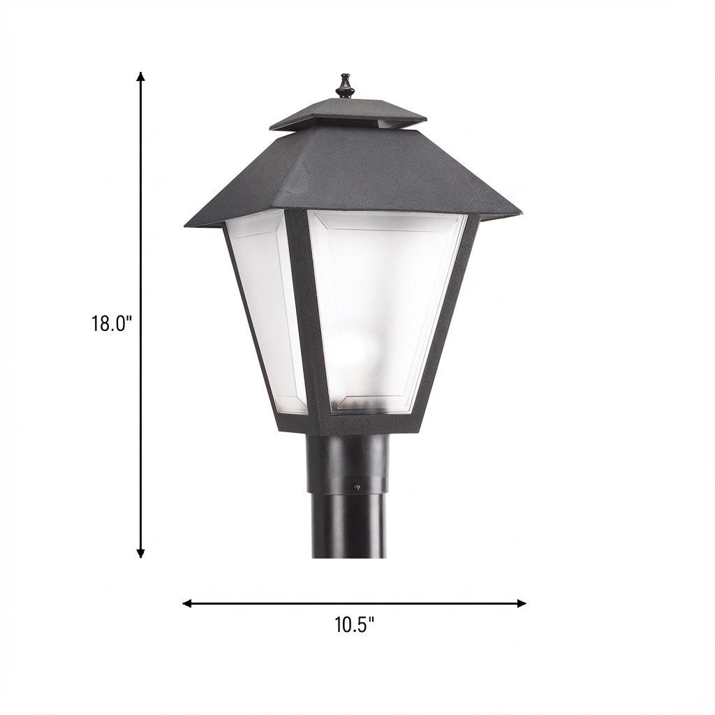 Generation Lighting - 82065-12 - One Light Outdoor Post Lantern - Polycarbonate Outdoor - Black