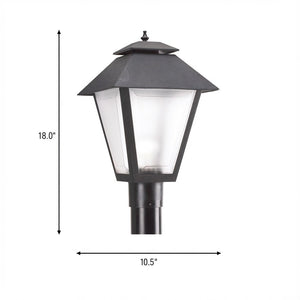 Generation Lighting - 82065-12 - One Light Outdoor Post Lantern - Polycarbonate Outdoor - Black