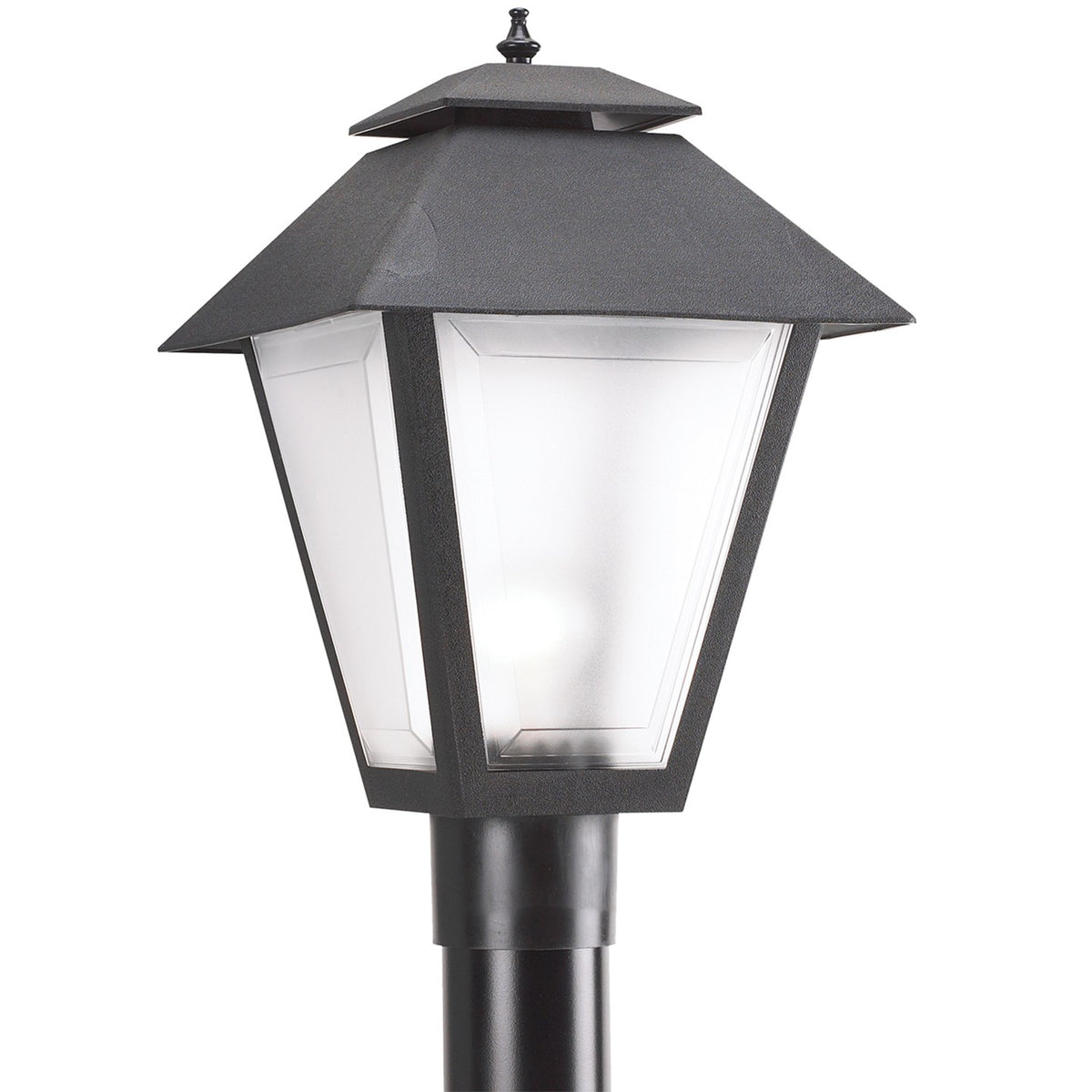 Generation Lighting - 82065-12 - One Light Outdoor Post Lantern - Polycarbonate Outdoor - Black