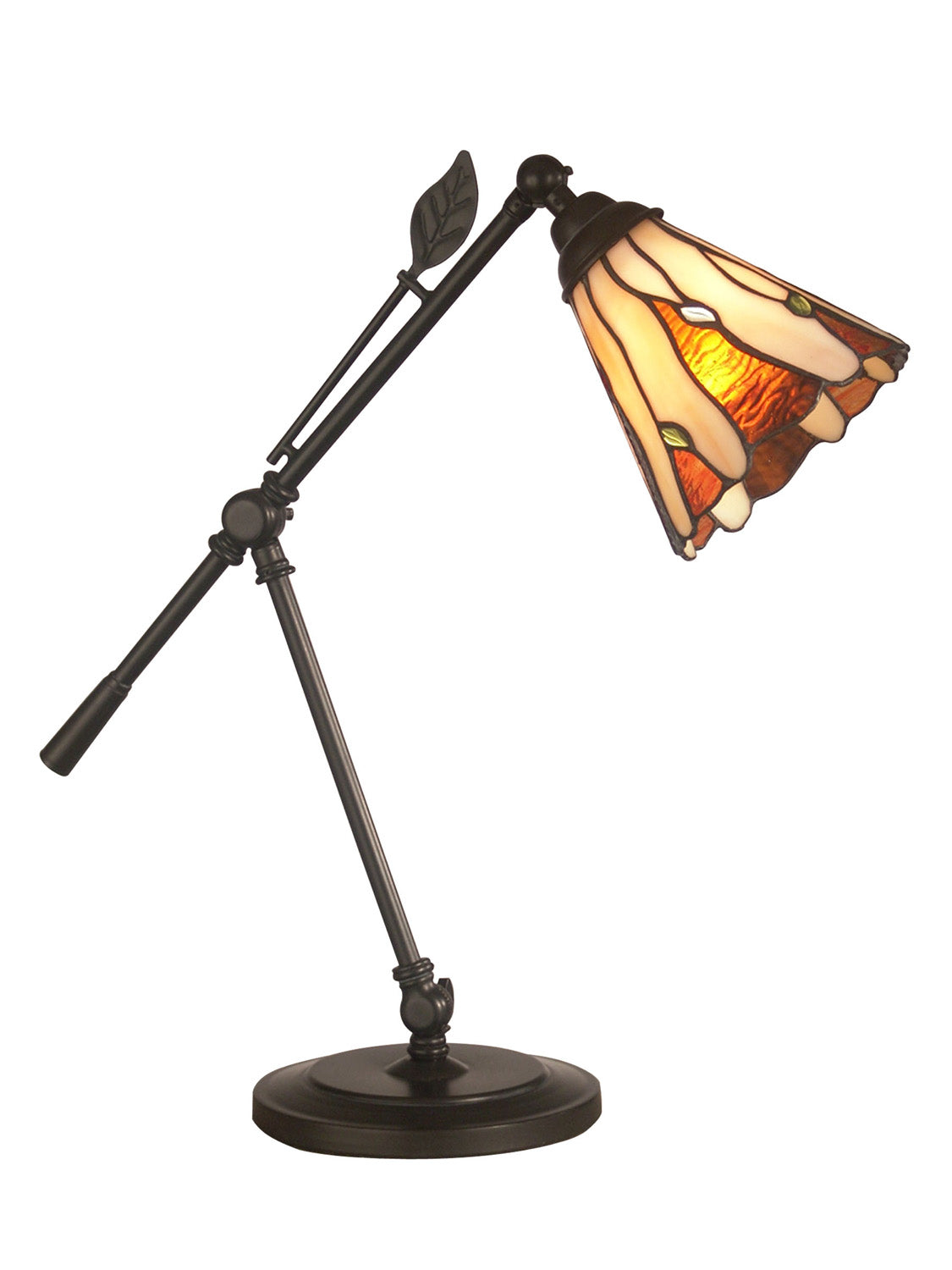 Dale Tiffany - TA11158 - One Light Desk Lamp - Tiffany Leaf - Dark Bronze