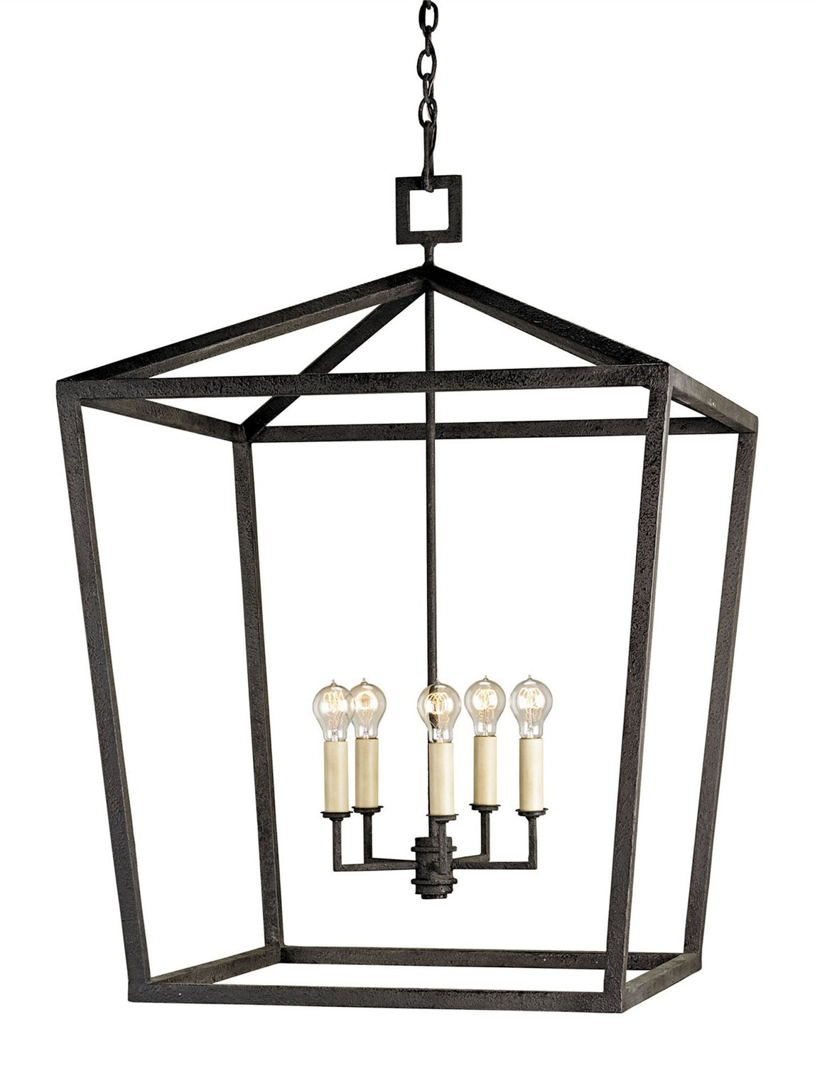 Currey and Company - 9871 - Five Light Lantern - Denison - Molé Black