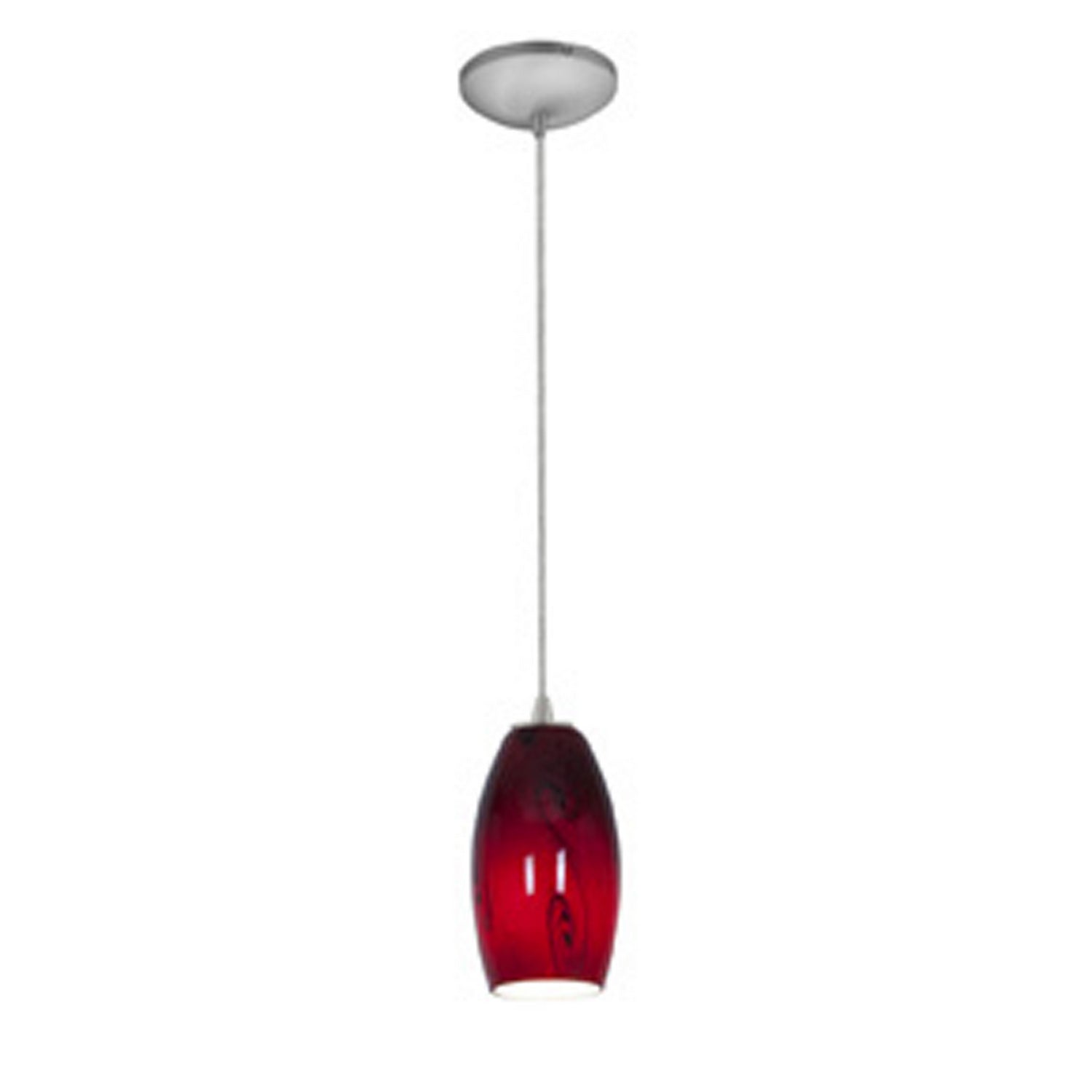 Access - 28011-1C-BS/RUSKY - One Light Pendant - Merlot - Brushed Steel