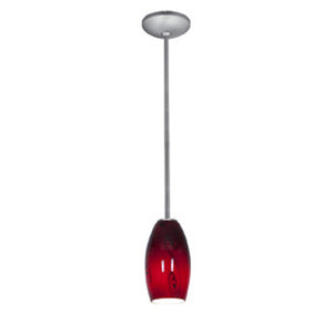 Access - 28011-1R-BS/RUSKY - One Light Pendant - Merlot - Brushed Steel