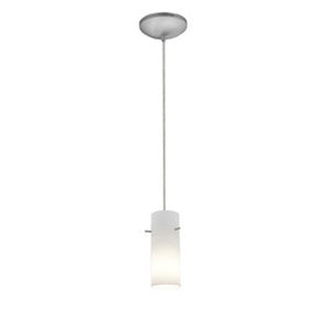 Access - 28030-1C-BS/OPL - One Light Pendant - Cylinder - Brushed Steel