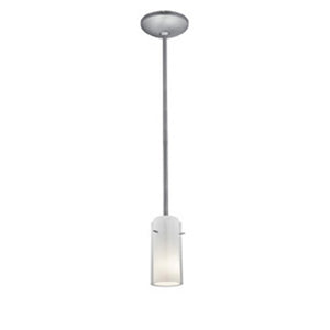 Access - 28033-1R-BS/CLOP - One Light Pendant - Glass'n Glass Cylinder - Brushed Steel