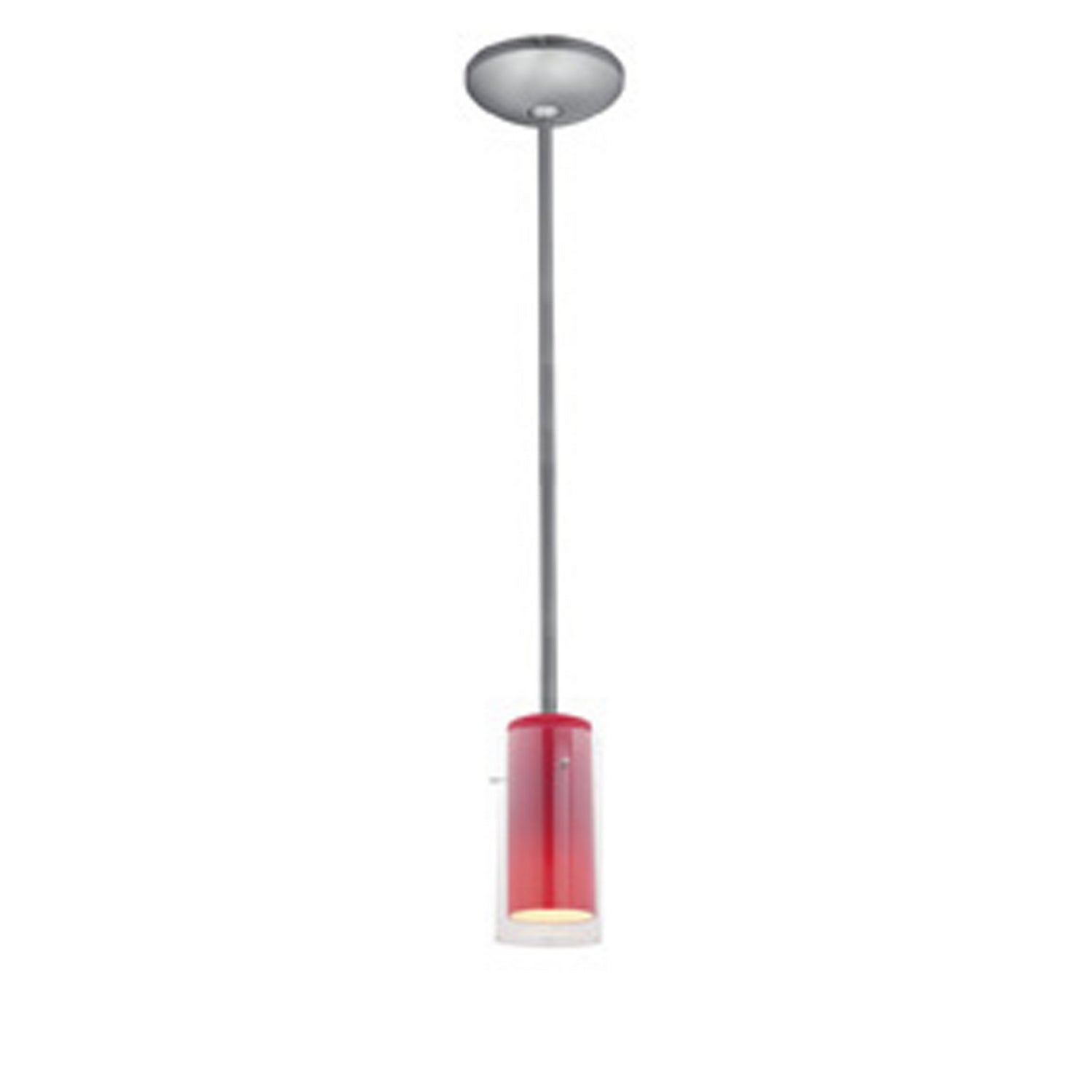 Access - 28033-1R-BS/CLRD - One Light Pendant - Glass'n Glass Cylinder - Brushed Steel