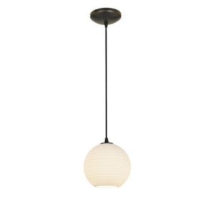 Access - 28085-1C-ORB/WHTLN - One Light Pendant - Japanese Lantern - Oil Rubbed Bronze