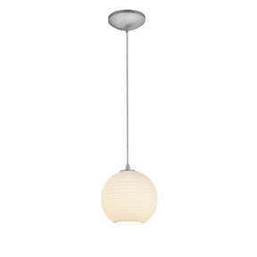 Access - 28085-1C-BS/WHTLN - One Light Pendant - Japanese Lantern - Brushed Steel