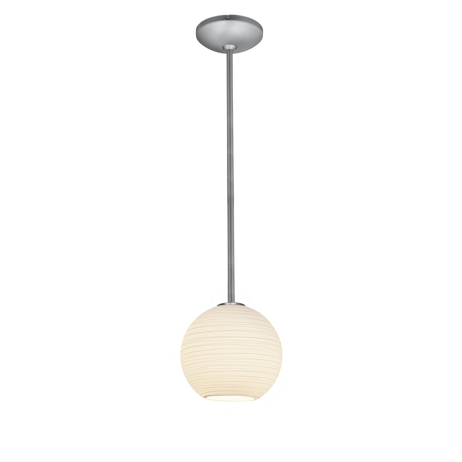 Access - 28085-1R-BS/WHTLN - One Light Pendant - Japanese Lantern - Brushed Steel