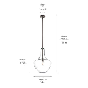 Kichler - 42046OZ - One Light Pendant - Everly - Olde Bronze