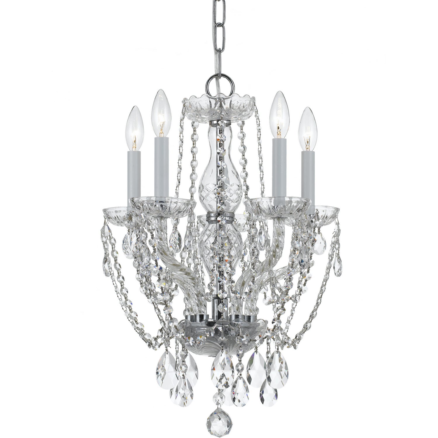 Crystorama - 1129-CH-CL-S - Five Light Mini Chandelier - Traditional Crystal - Polished Chrome