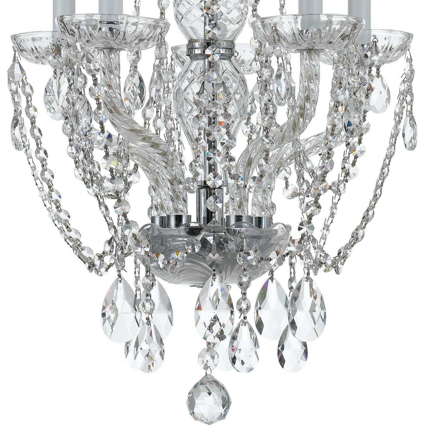 Crystorama - 1129-CH-CL-SAQ - Five Light Mini Chandelier - Traditional Crystal - Polished Chrome