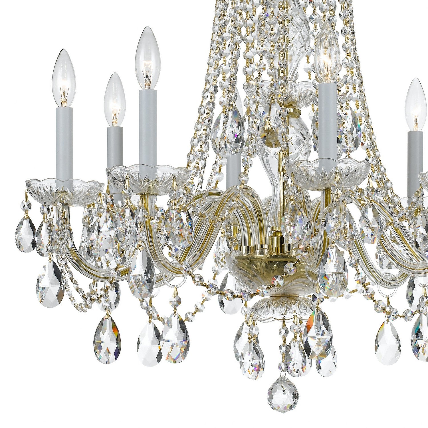 Crystorama - 1138-PB-CL-SAQ - Eight Light Chandelier - Traditional Crystal - Polished Brass