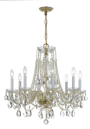 Crystorama - 1138-PB-CL-SAQ - Eight Light Chandelier - Traditional Crystal - Polished Brass