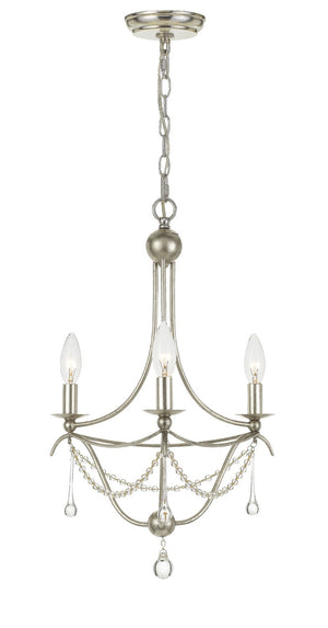 Crystorama - 423-SA - Three Light Mini Chandelier - Metro - Antique Silver