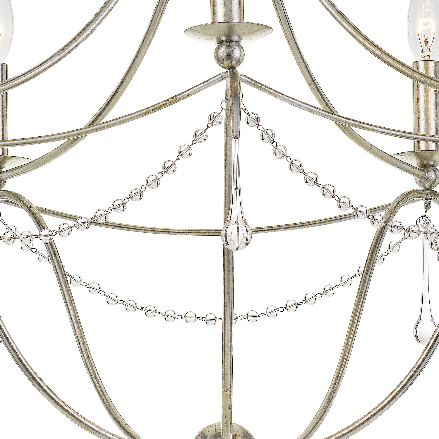 Crystorama - 425-SA - Five Light Chandelier - Metro - Antique Silver