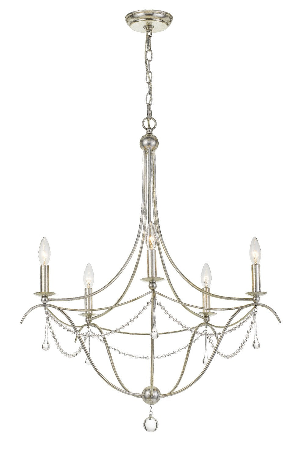 Crystorama - 425-SA - Five Light Chandelier - Metro - Antique Silver