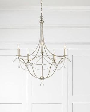 Crystorama - 425-SA - Five Light Chandelier - Metro - Antique Silver