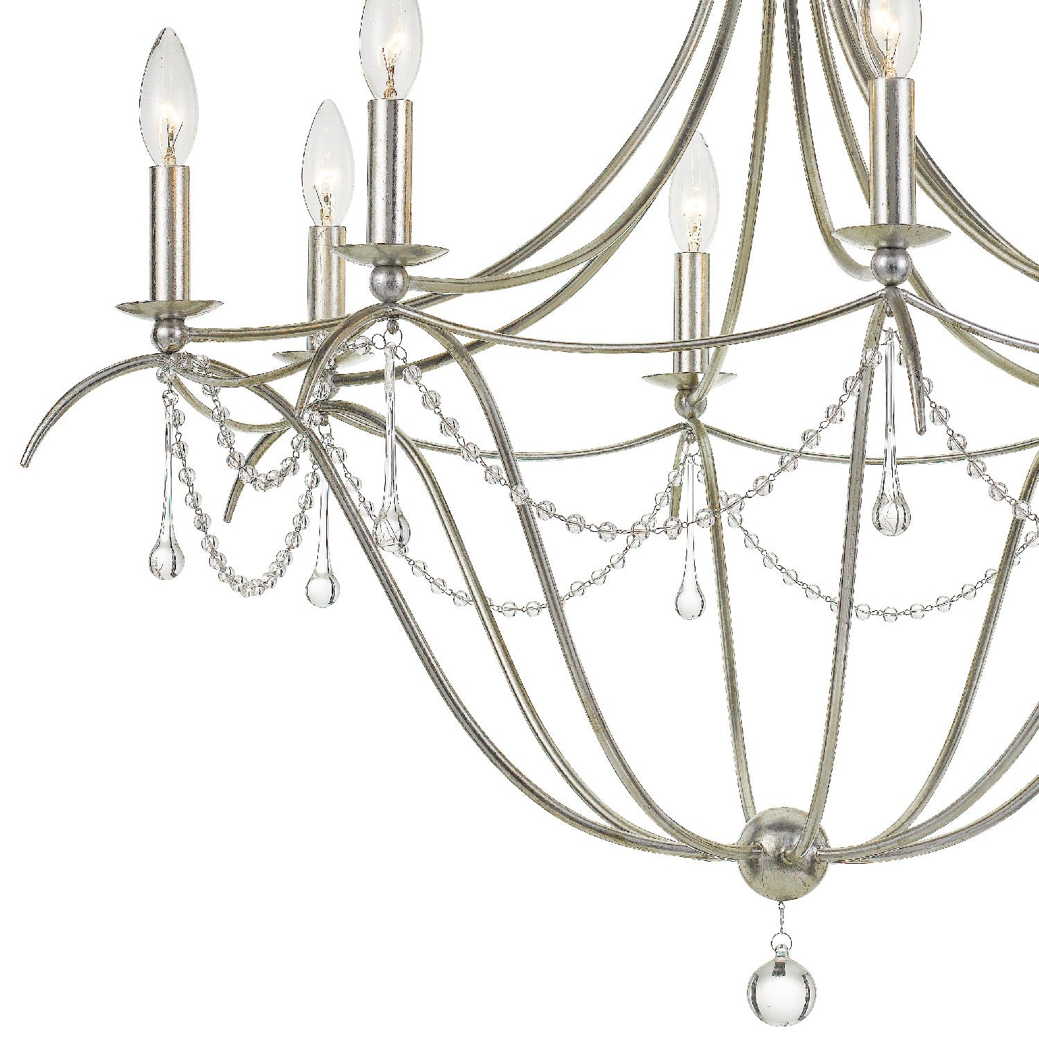 Crystorama - 428-SA - Eight Light Chandelier - Metro - Antique Silver