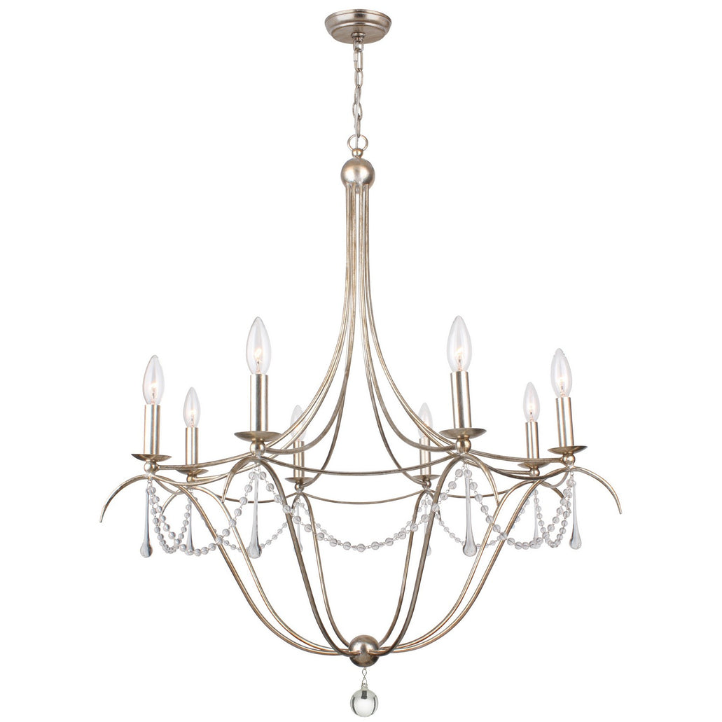 Crystorama - 428-SA - Eight Light Chandelier - Metro - Antique Silver