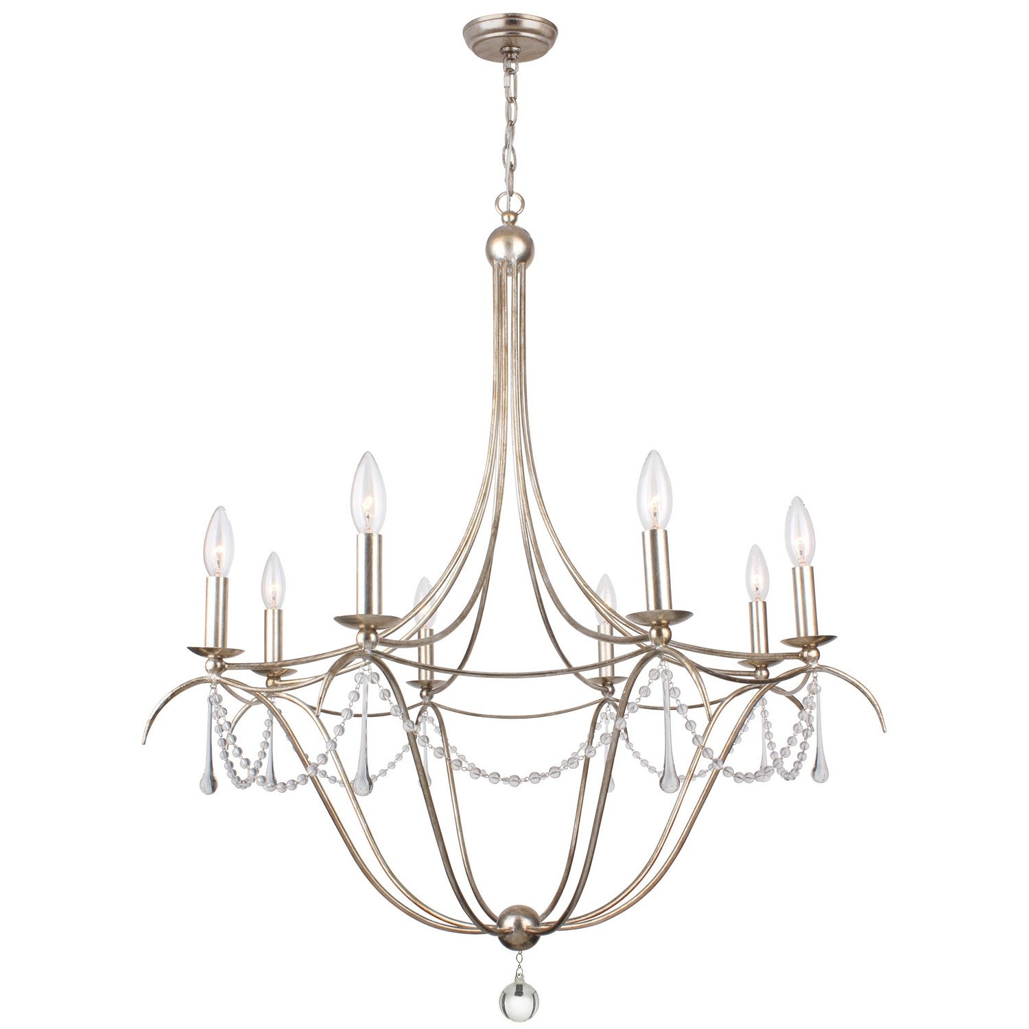 Crystorama - 428-SA - Eight Light Chandelier - Metro - Antique Silver