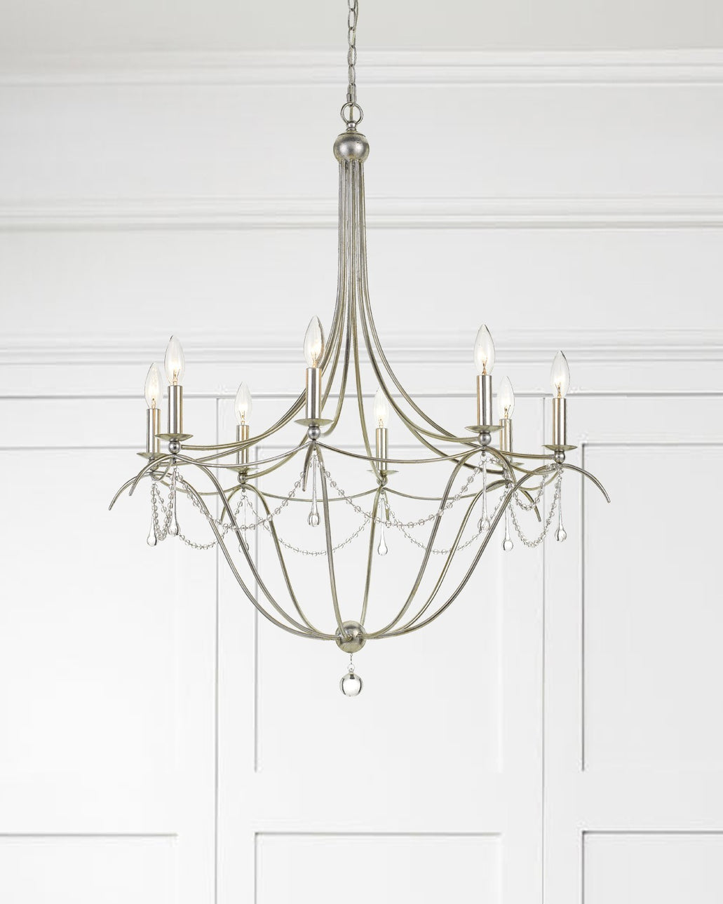 Crystorama - 428-SA - Eight Light Chandelier - Metro - Antique Silver