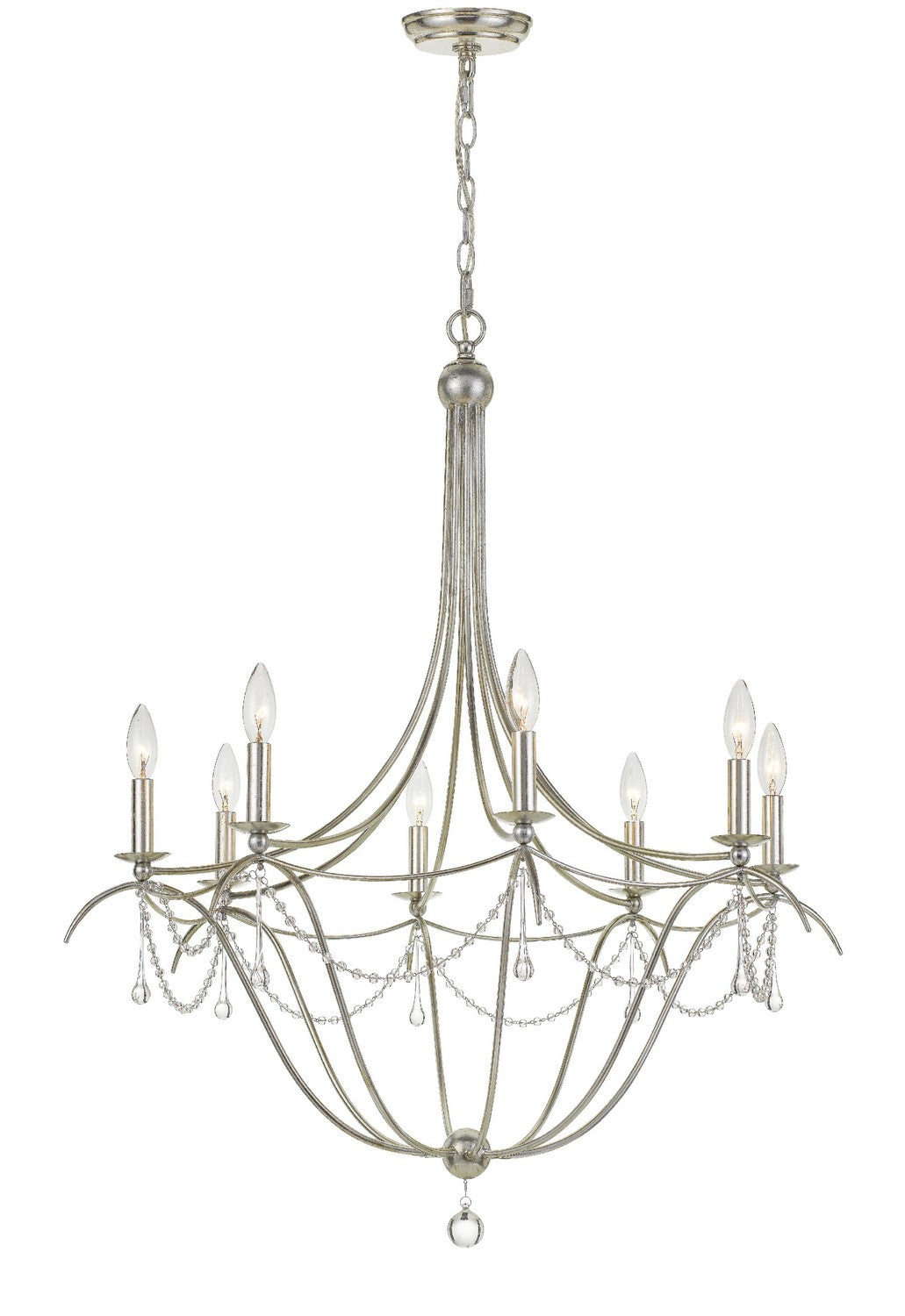 Crystorama - 428-SA - Eight Light Chandelier - Metro - Antique Silver