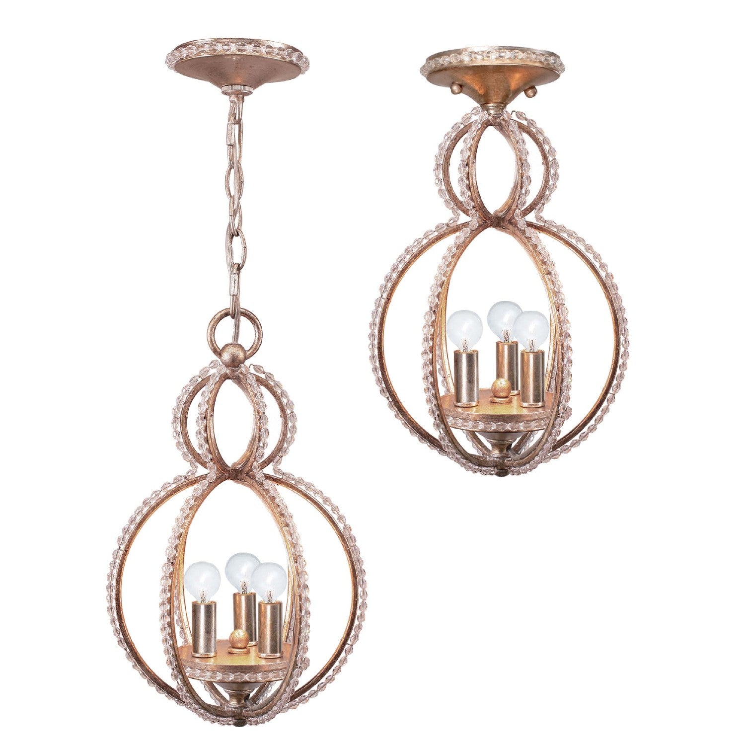 Crystorama - 6760-DT - Three Light Mini Chandelier - Garland - Distressed Twilight